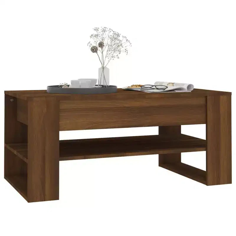 vidaXL Table basse blanche en bois d'ingénierie Table basse moyenne