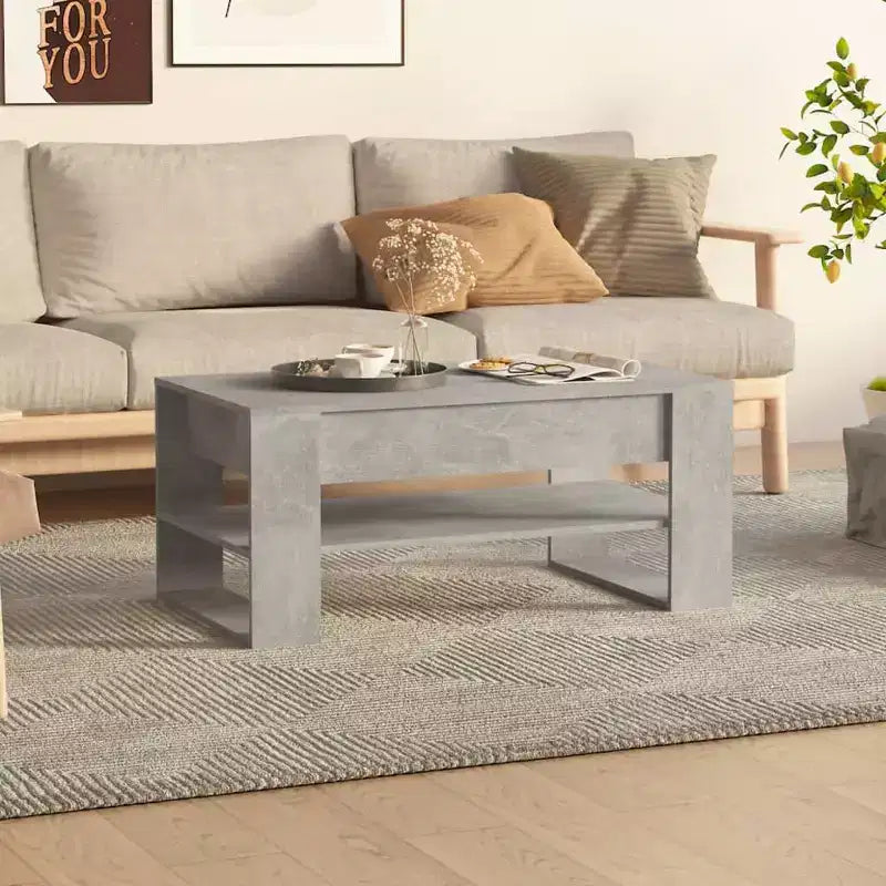 vidaXL Table basse blanche en bois d'ingénierie Table basse moyenne