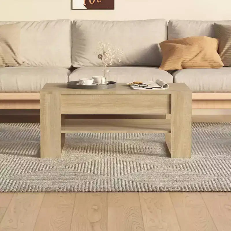 vidaXL Table basse blanche en bois d'ingénierie Table basse moyenne