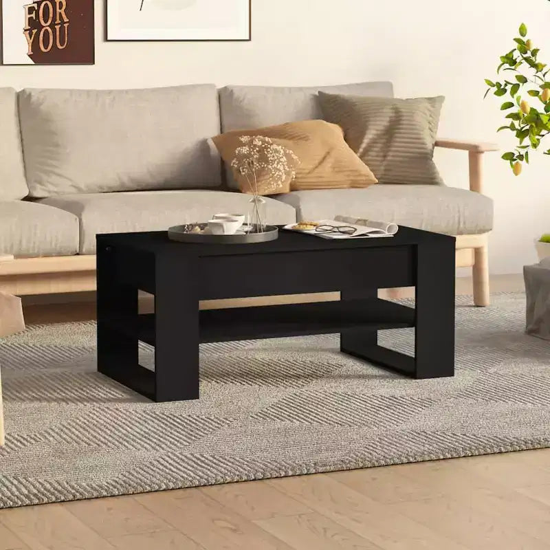 vidaXL Table basse blanche en bois d'ingénierie Table basse moyenne