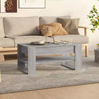 vidaXL Table basse blanche en bois d'ingénierie Table basse moyenne