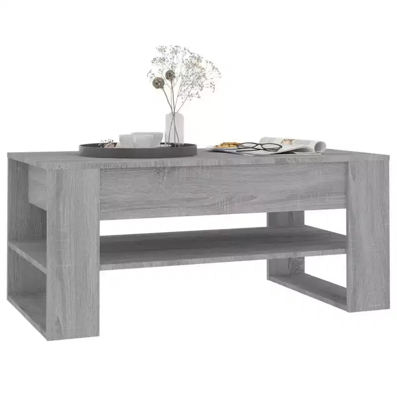 vidaXL Table basse blanche en bois d'ingénierie Table basse moyenne