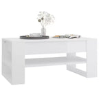 vidaXL Table basse blanche en bois d'ingénierie Table basse moyenne