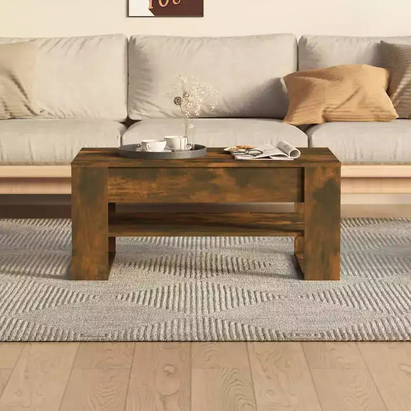 vidaXL Table basse blanche en bois d'ingénierie Table basse moyenne