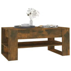 vidaXL Table basse blanche en bois d'ingénierie Table basse moyenne