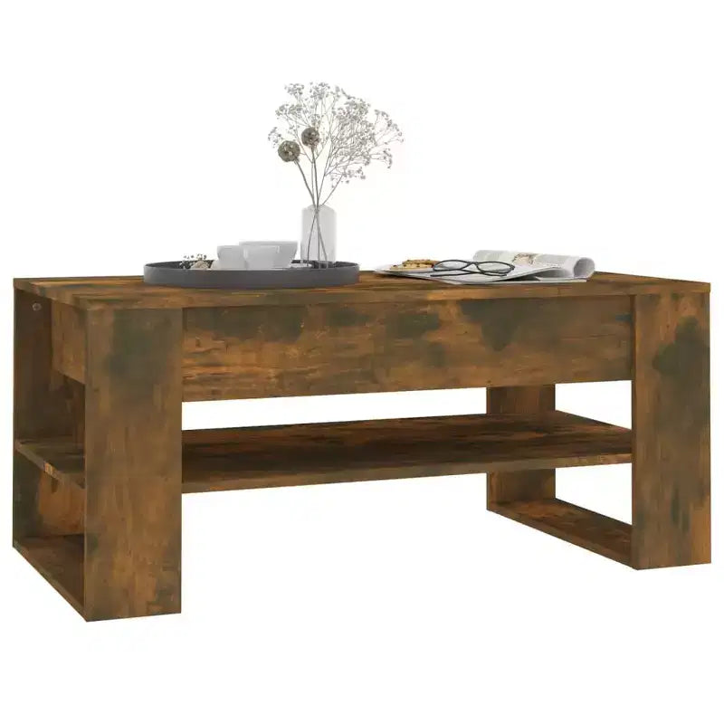 vidaXL Table basse blanche en bois d'ingénierie Table basse moyenne