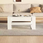 vidaXL Table basse blanche en bois d'ingénierie Table basse moyenne