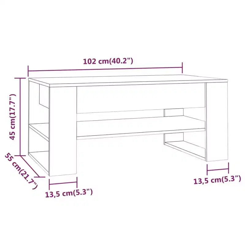 vidaXL Table basse blanche en bois d'ingénierie Table basse moyenne