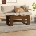vidaXL Table basse blanche en bois d'ingénierie Table basse moyenne