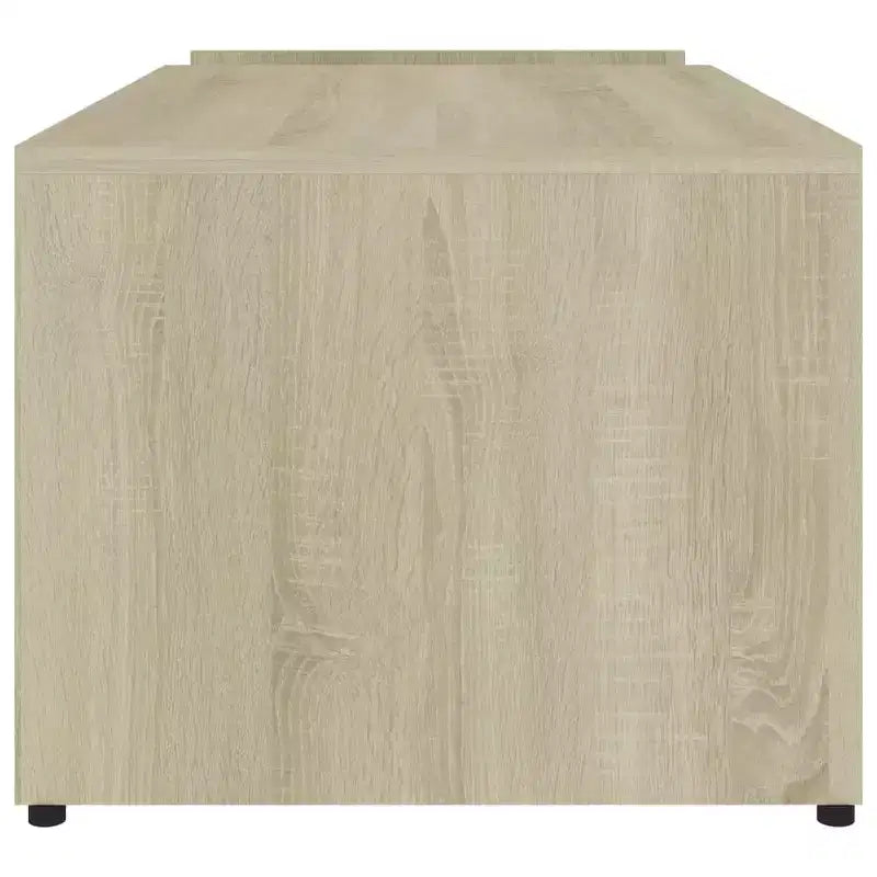 vidaXL Table basse blanche en bois d'ingénierie, table basse avec rangement moyen