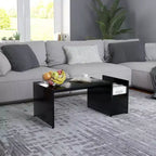 vidaXL Table basse blanche en bois d'ingénierie, table basse avec rangement moyen
