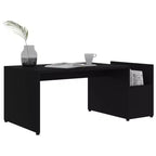 vidaXL Table basse blanche en bois d'ingénierie, table basse avec rangement moyen