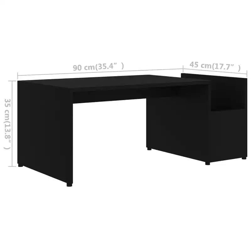 vidaXL Table basse blanche en bois d'ingénierie, table basse avec rangement moyen