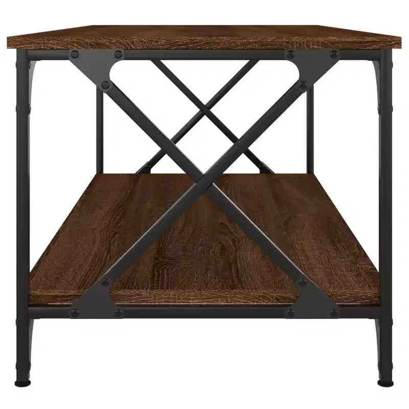 vidaXL Table basse noire en bois d'ingénierie 100x50x45 cm