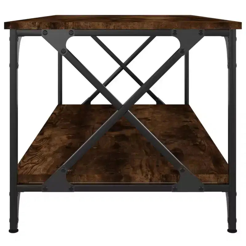 vidaXL Table basse noire en bois d'ingénierie 100x50x45 cm