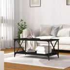 vidaXL Table basse noire en bois d'ingénierie 100x50x45 cm