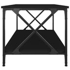 vidaXL Table basse noire en bois d'ingénierie 100x50x45 cm