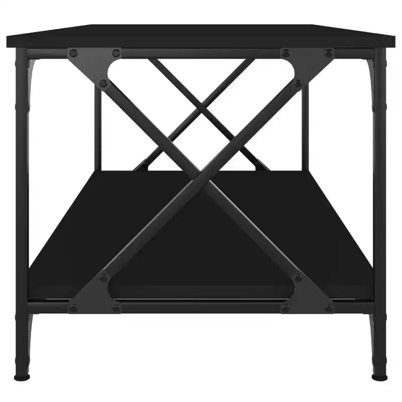 vidaXL Table basse noire en bois d'ingénierie 100x50x45 cm