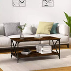 vidaXL Table basse noire en bois d'ingénierie 100x50x45 cm