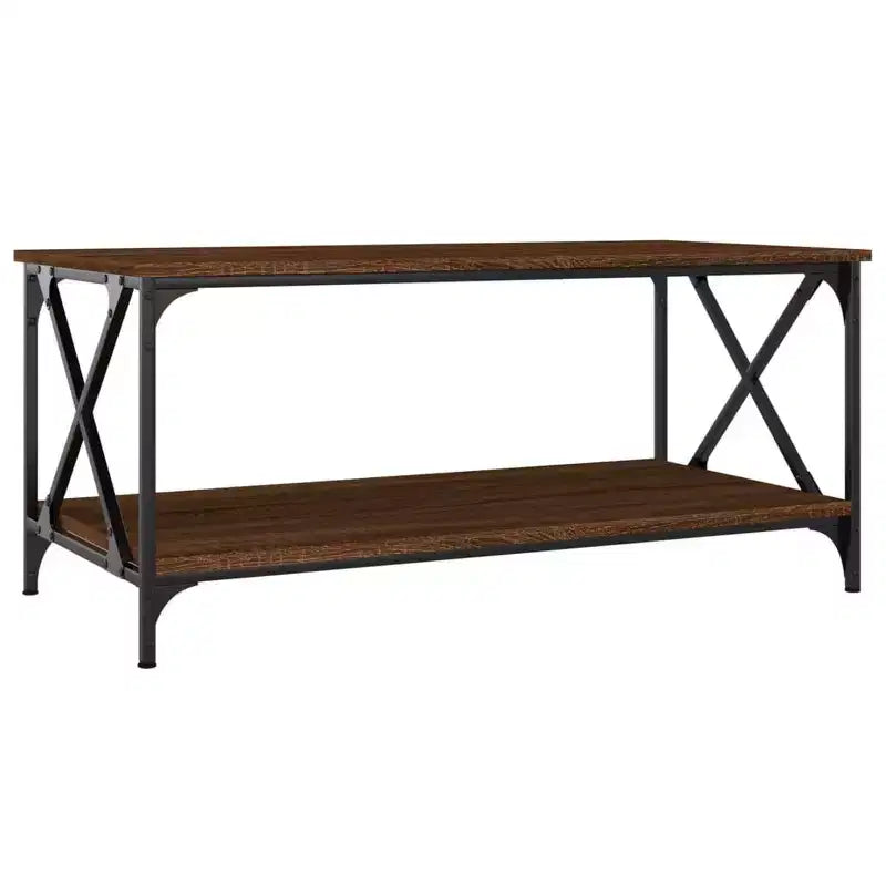 vidaXL Table basse noire en bois d'ingénierie 100x50x45 cm