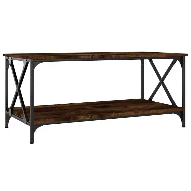 vidaXL Table basse noire en bois d'ingénierie 100x50x45 cm