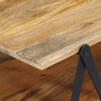 vidaXL Table basse Table d'appoint Table de canapé avec étagère de rangement Bois de manguier massif