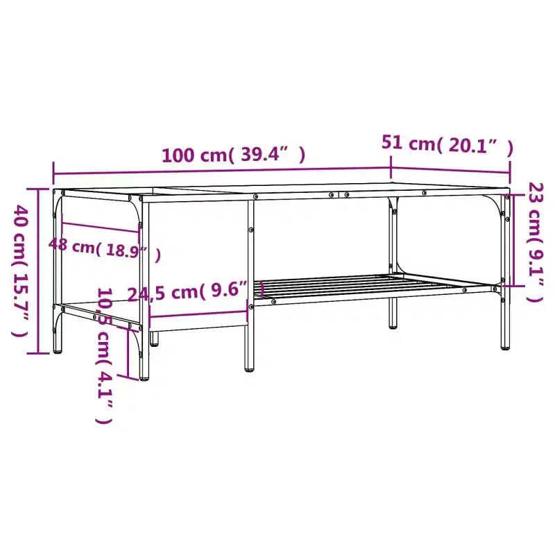 vidaXL Table basse avec support Meuble d'appoint en bois d'ingénierie