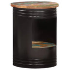 vidaXL Table basse Table d'appoint en forme de bol avec base en acier Bois massif de récupération