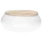 vidaXL Table basse Table d'appoint en forme de bol avec base en acier Bois massif de récupération