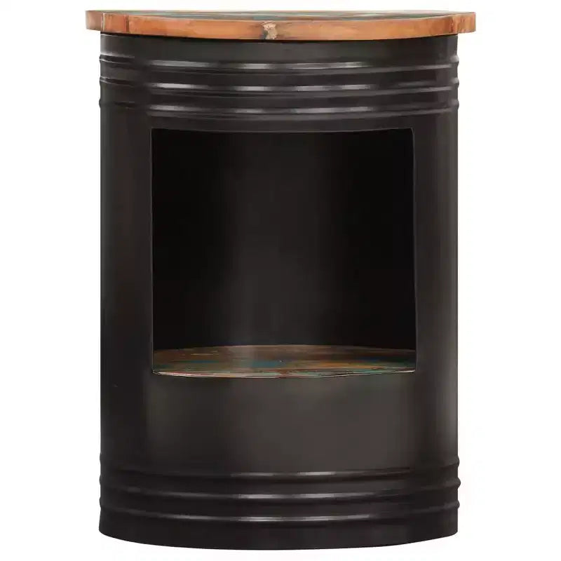 vidaXL Table basse Table d'appoint en forme de bol avec base en acier Bois massif de récupération
