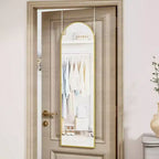 Miroir de porte sur toute la longueur, à suspendre à la porte ou au mur, 14x48 pouces, doré, rectangulaire, miroir de décoration intérieure avec cadre en métal robuste.