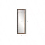 Miroir sur pied 16x48 pleine longueur, grand miroir rustique à poser, à suspendre, long miroir mural en bois et métal, style ferme, marron