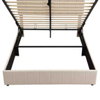 Lit plateforme rembourré Queen Size Luxystar avec vérin hydraulique et rangement