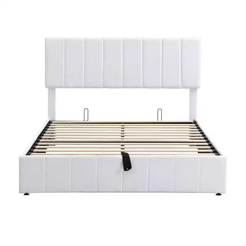 Lit plateforme rembourré Queen Size Luxystar avec vérin hydraulique et rangement