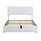 Lit plateforme rembourré Queen Size Luxystar avec vérin hydraulique et rangement
