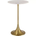 Studio 55D Studio 55 Mesita 24 End Table White Marble Top with Gold Finish Base
