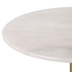Studio 55D Studio 55 Petite table d'appoint 24 avec plateau en marbre blanc et base finition dorée