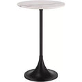 Studio 55D Studio 55 Mesita 24 End Table White Marble Top with Black Finish Base