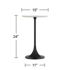 Studio 55D Studio 55 Table d'appoint Mesita 24 Plateau en marbre blanc avec base finition noire