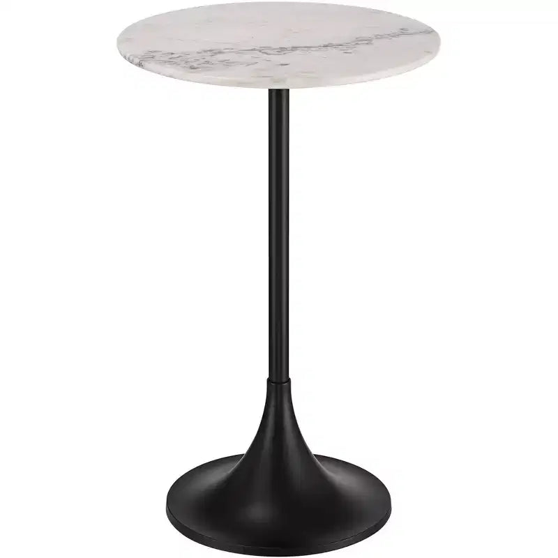 Studio 55D Studio 55 Table d'appoint Mesita 24 Plateau en marbre blanc avec base finition noire