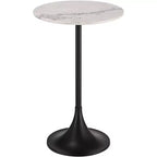 Studio 55D Studio 55 Table d'appoint Mesita 24 Plateau en marbre blanc avec base finition noire