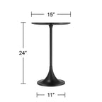 Table d'appoint Studio 55D Studio 55 Mesita 24, plateau en marbre noir avec base noire