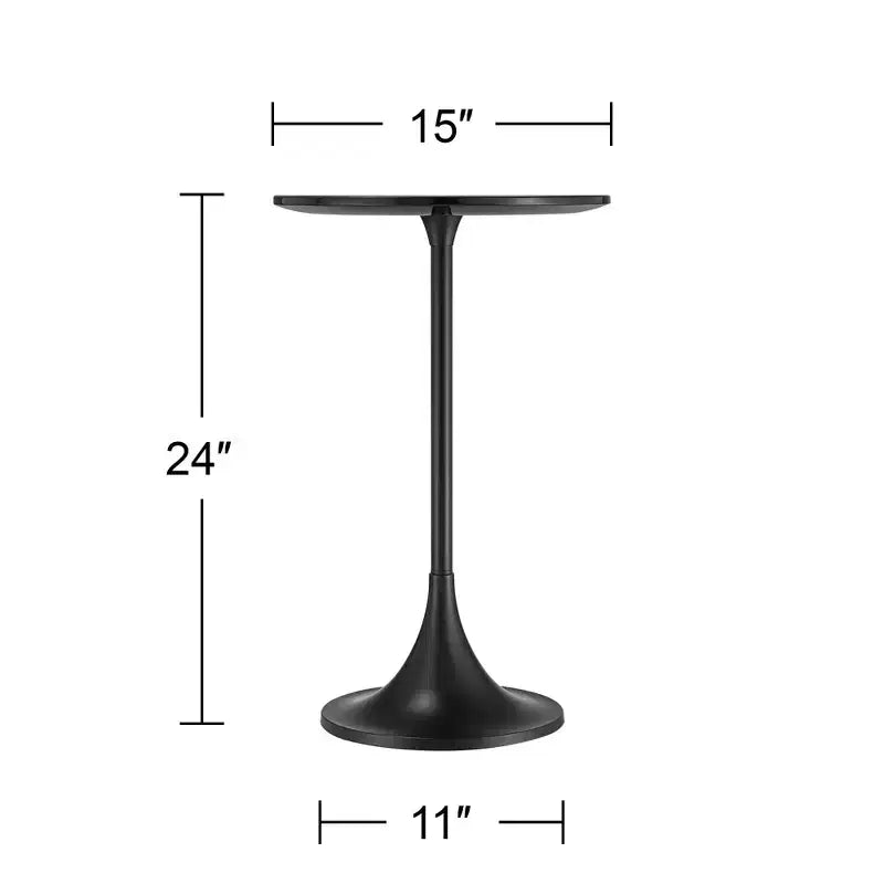 Table d'appoint Studio 55D Studio 55 Mesita 24, plateau en marbre noir avec base noire