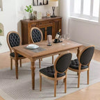 TUYOHW Lot de 2 Chaises Roi Louis, Chaises de Salle à Manger Capitonnées Élégantes Style Français pour la Décoration Intérieure, Chaises d'Appoint Élégantes avec Pieds en Bois d'Hévéa Massif