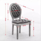 TUYOHW Lot de 2 Chaises Roi Louis, Chaises de Salle à Manger Capitonnées Élégantes Style Français pour la Décoration Intérieure, Chaises d'Appoint Élégantes avec Pieds en Bois d'Hévéa Massif