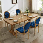 TUYOHW Lot de 2 Chaises Roi Louis, Chaises de Salle à Manger Capitonnées Élégantes Style Français pour la Décoration Intérieure, Chaises d'Appoint Élégantes avec Pieds en Bois d'Hévéa Massif
