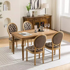 TUYOHW Lot de 2 Chaises Roi Louis, Chaises de Salle à Manger Capitonnées Élégantes Style Français pour la Décoration Intérieure, Chaises d'Appoint Élégantes avec Pieds en Bois d'Hévéa Massif