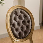 TUYOHW Lot de 2 Chaises Roi Louis, Chaises de Salle à Manger Capitonnées Élégantes Style Français pour la Décoration Intérieure, Chaises d'Appoint Élégantes avec Pieds en Bois d'Hévéa Massif