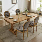 TUYOHW Lot de 2 Chaises Roi Louis, Chaises de Salle à Manger Capitonnées Élégantes Style Français pour la Décoration Intérieure, Chaises d'Appoint Élégantes avec Pieds en Bois d'Hévéa Massif