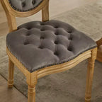 TUYOHW Lot de 2 Chaises Roi Louis, Chaises de Salle à Manger Capitonnées Élégantes Style Français pour la Décoration Intérieure, Chaises d'Appoint Élégantes avec Pieds en Bois d'Hévéa Massif